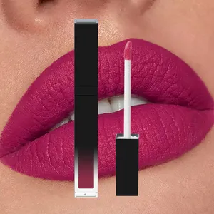 Lipstik Matte Organik Telanjang Vegan Lipstik Cair Label Pribadi Kustom Riasan Lipstik Tahan Air