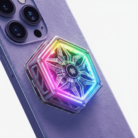 Support de téléphone magnétique blanc avec ventilateur de refroidissement RGB en aluminium pour jeux et diffusion en direct sur mobile