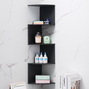 <b>Corner</b> Wall <b>Shelf</b> 5 Tier Polygon Shape No Drilling Required For Bedroom Living Room Storage - Product Image 2