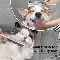 ARTHOME Balai à poils en caoutchouc écologique pour tapis et sols, brosse à poils d'animaux, manche en plastique de 52,8 pouces, poils en silicone