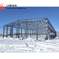 Atelier préfabriqué en acier à économie d'énergie, entrepôt spacieux, chambre froide fiable, structure en acier, marque LIBIDA, garantie 1 an