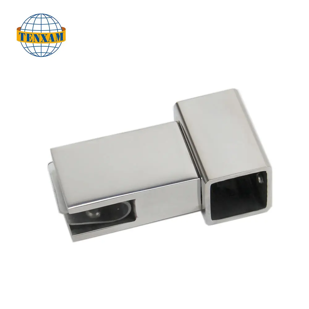 Conector porta vidro Acessórios chuveiro aço inoxidável Liga zinco Acessórios tubo vidro quadrado