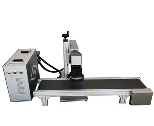 CCD Position Camera Laser Marking Machine 30W 50W fiber laser marker with Conveyor