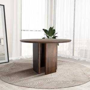 Modern Alden Round Solid Wood Eco-Friendly Durable Dining <b>Table</b> for Living Room Bedroom Kitchen - Product Image 2