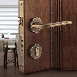 Manija de puerta de latón negro mate de lujo al por mayor de fábrica, cerradura de palanca interior silenciosa para sistema de herrajes de oficina, condominio y mansión - Product Image 2