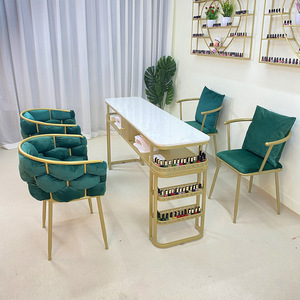 Ensemble table et chaise de salon de manucure moderne multifonctionnel avec aspirateur haute puissance, bureau double, style luxueux - Product Image 3