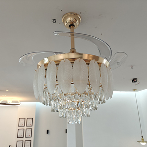 Ventilador de Techo de Lujo de 42 Pulgadas, Ventilador de Techo Retráctil de 72 W con Luz, 4 Aspas para Dormitorio, Sala de Estar, Ventiladores de Techo LED para Dormitorio - Product Image 5