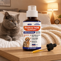 Gouttes liquides anti-puces et tiques pour animaux de compagnie, supplément multivitaminé, absorption rapide, soutien immunitaire et confort anti-démangeaisons