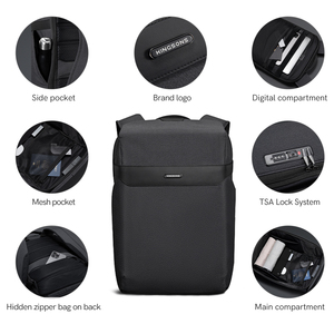 Mochila para portátil de 15,6 pulgadas a la moda, mochila antirrobo localizable impermeable de poliéster de <span class=keywords><strong>21L</strong></span> de capacidad para oficina para trabajadores de cuello blanco - Product Image 2