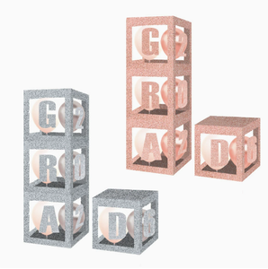 DAMAI Graduation Party <b>Decorations</b> Kids Party Favor Transparent Foil Paper Box Happy Birthday Supplies for Rose Gold <b>Balloon</b> Box - Product Image 3