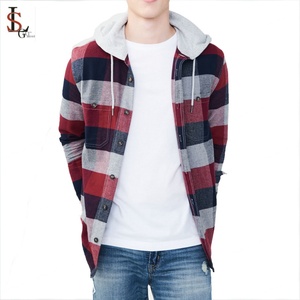 Camisa a Cuadros de Manga Larga con Capucha, 100% Algodón, Diseño Moderno, Logotipo Personalizado al por Mayor para Hombre - Product Image 1