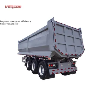 Remolque con cuello de cisne de 4 ejes para camión, capacidad de descarga lateral de aluminio, volquete de 6 ejes y 70 toneladas