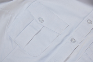 Chemise d'uniforme de style aviation avec épaulettes, blanche, à manches courtes, tenue de travail professionnelle pour hôtesses de l'air et pilotes - Product Image 4