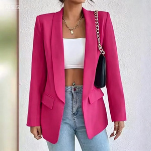 Eleganter Damen-<span class=keywords><strong>Blazer</strong></span> in Rosa, Lässige Offene Jacke mit Langen Ärmeln für Büro, Geschäftliches und Alltag - Product Image 4