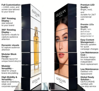 360 °   Pantalla LED Vertical Móvil Giratoria, Visualización Premium para Boutiques de Lujo y Atrios de Centros Comerciales