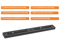 Plaque de fixation rapide double caméra étendue 350 mm Modèle 88101 compatible Arca, rail en aluminium, logo laser OEM, usinage CNC en usine