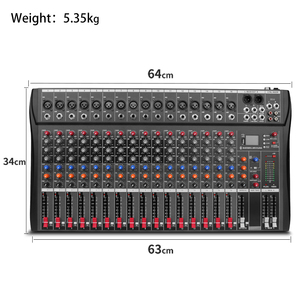 Nouvelle arrivée DX16 Console de mixage professionnelle 16 canaux Alimentation fantôme 48V Son surround Interfaces USB XLR pour karaoké DJ - Product Image 6
