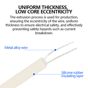สายเคเบิลยางซิลิโคนทำความร้อนสำหรับห้องเย็น 220v สายเคเบิลทำความร้อนละลายน้ำแข็งในท่อระบายน้ำ - Product Image 6