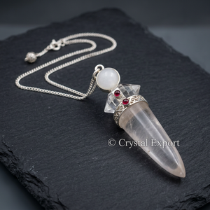 Natural <b>Crystal</b> Quartz Big Bullet Gemstone Agate Pendulums-Healing Handmade Wholesale 25-50mm - Product Image 2