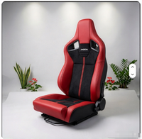 Siège de course universel sport en cuir personnalisable JBR1039RM rouge en PVC pour voiture avec adaptateur de simulateur PlayStation