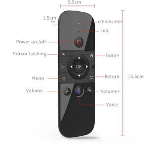 Meilleure vente sur Amazon M8, souris vocale sans fil universelle 2.4g Fly Air Mouse, Mini télécommande rechargeable pour boîtier Tv