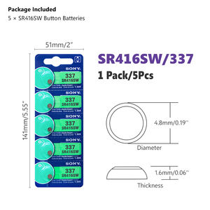 337 배터리 SR416SW 버튼 셀 배터리 1.55 볼트 실버 산화물 배터리 무선 미니 earpieces AMK808 - Product Image 3