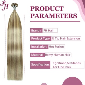 Extensiones de Cabello con Punta en U, Color Teñido, de Alta Calidad, Precio Económico de Fábrica FH, Extensiones de Cabello Humano 100% con Punta en U - Product Image 3