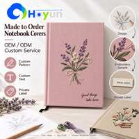 Carnet à couverture rigide personnalisé Hongyun avec logo brodé et gaufré, 160 pages en papier d'art, couleur personnalisée pour cadeau d'affaires OEM