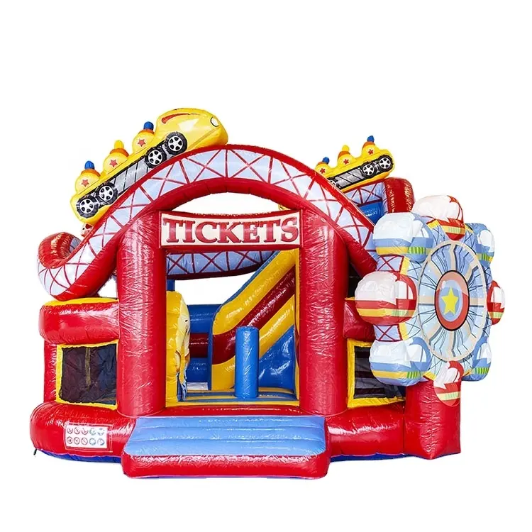 Vui Inflatable roller coaster vui vẻ thành phố Inflatable sân chơi PVC Inflatable Combo cho trẻ em