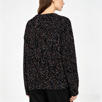 Pull-over en tricot personnalisé pour femme, col rond, coupe courte, couleurs mélangées, respirant, confortable, avec broderie