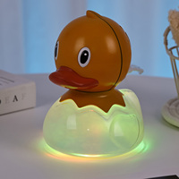 Nouvelle veilleuse de chevet en silicone en forme de canard de dessin animé, avec lumière RGB liquide ondulante, rechargeable par USB, pour chambre à coucher