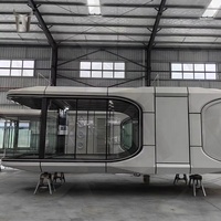 Cabaña Prefabricada de Lujo para Glamping con Sistema de Control Inteligente y Ventana de Vidrio Completa para Casa Cápsula en Resort