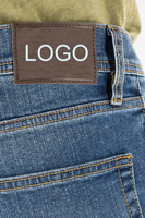 Jeans droits en denim bleu foncé pour homme BuFa, fermeture boutonnée, rivets en cristal, respirant, écologique, décontracté, toutes saisons