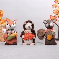 Ensemble de 3 figurines colorées renard, hérisson et écureuil – Cadeau idéal pour les anniversaires, les fêtes et les anniversaires de mariage, décoration parfaite pour la maison/le bureau