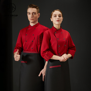 Uniformes de Trabajo de Manga Larga Duraderos y Transpirables de Poliéster <span class=keywords><strong>para</strong></span> Hombre y Mujer, Chaqueta de Chef <span class=keywords><strong>para</strong></span> Bar de Sushi, Uniforme <span class=keywords><strong>para</strong></span> Restaurante, Cocina y Bar - Product Image 2