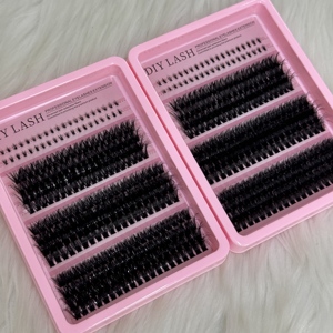 PREMADE <span class=keywords><strong>5D</strong></span> Lash khay trên và dưới kết hợp cá nhân cụm lông mi mở rộng bán buôn biểu tượng tùy chỉnh DIY Lash cụm Kit - Product Image 1