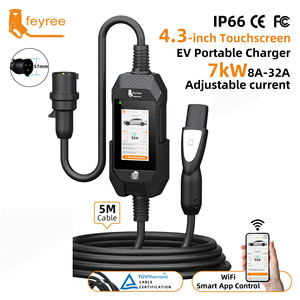 Feyree 7kW NACS AC EV Charger Single Phase 32A Adjustable Current 4.3 Inch Screen for All NACS Interface Electric Vehicles - Product Image 1