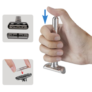 RZACLEA Rasoio di Sicurezza Regolabile di Alta Qualità in Lega di Zinco con Doppia Lama, Sostituzione Lama con Un Solo Clic, Affilato, per Uomo, Uso Domestico, Viso - Product Image 5