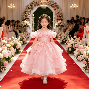 Abito da Cerimonia per Bambina con <span class=keywords><strong>Paillettes</strong></span> e Tulle, <span class=keywords><strong>Vestito</strong></span> da Battesimo, Abito da Damigella per Matrimonio, <span class=keywords><strong>Vestito</strong></span> da Principessa - Product Image 4