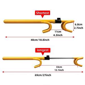 Verrouillage universel du volant 3 en 1 Prévention du vol Verrouillage du volant de <span class=keywords><strong>voiture</strong></span> Verrouillage réglable Dispositif antivol avec clé - Product Image 2