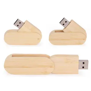 Logo gratuito Memory Stick girevole In legno da 64GB 32GB memoria integrata USB interfaccia 2.0 In metallo Gift Pen drive