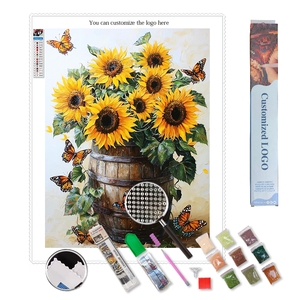 <span class=keywords><strong>Peinture</strong></span> d'art de diamant de fleur-Kit complet de bricolage avec des conceptions de <span class=keywords><strong>fleurs</strong></span> vibrantes et des outils haut de gamme - Product Image 1