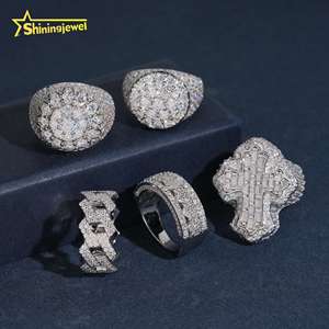 Anillos de Plata de Ley con Moissanita <span class=keywords><strong>para</strong></span> Hombre, Estilo Hip Hop, Joyería <span class=keywords><strong>Fina</strong></span>, Anillo de Moissanita GRA VVS <span class=keywords><strong>para</strong></span> Boda - Product Image 5