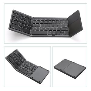 China Factory Triple Folding Foldable Mini BT Wireless <b>Keyboard</b> with Touchpad for Windows Android IOS Tablet PC Smart Phone - Product Image 3
