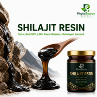 Résine de Shilajit, Acide Fulvique 50%, Extrait de Pétrole Minéral de l'Himalaya, Complément Alimentaire en Poudre en Bouteille et en Récipient en Verre