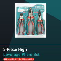 Lot de 3 pinces robustes en acier Cr.V, 8 et 6 pouces, avec poignée rouge et turquoise, pinces à bec long et coupantes, qualité industrielle
