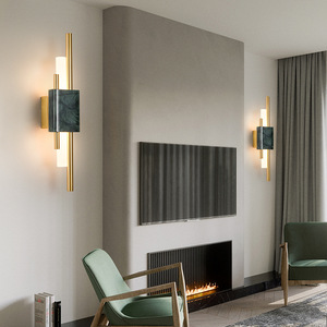 Modern Luxury Minimalist <b>Copper</b> LED Wall <b>Lamp</b> Green Rectangular <b>Shade</b> Ra90 700 Lumens 3500K Warm White Touch Control 3-Year - Product Image 5