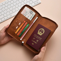 Porte-passeport en cuir PU de qualité supérieure, fin, cadeau d'affaires, organiseur de documents multifonctionnel, étui de voyage, housse de passeport