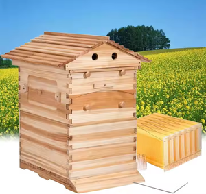 Ruche à abeilles automatique en cèdre chinois ciré avec 7 cadres auto-écoulants et équipement d'apiculture - Product Image 1