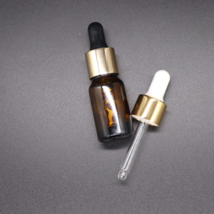 10มิลลิลิตรทองลดลงอลูมิเนียมคอสีเหลืองอำพันขวดหยดแก้วปิเปต - Product Image 3